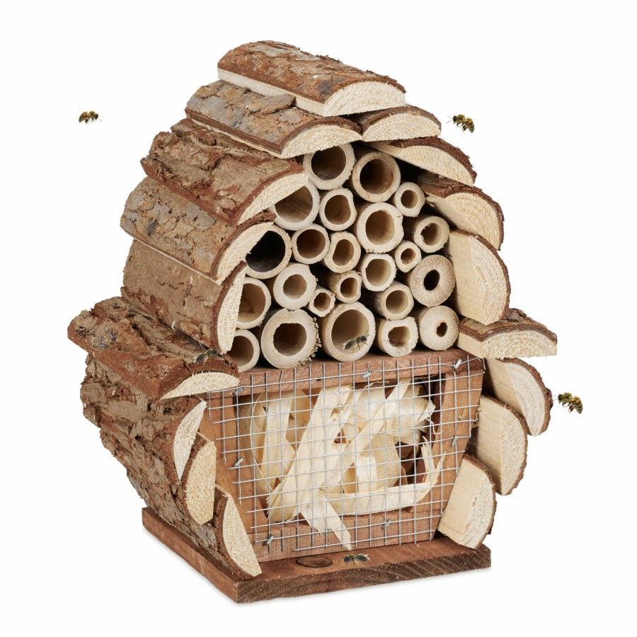 Relaxdays Naturliches Insektenhotel Fur Wildbienen Clearance