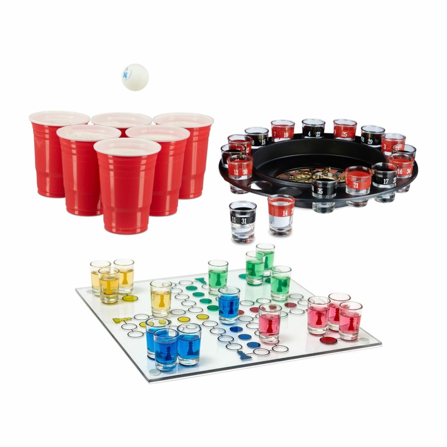 Relaxdays Set Mit 3 Party-Trinkspielen Wholesale