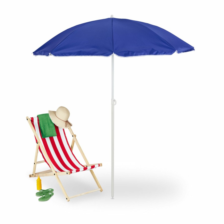 Relaxdays Blauer Strandschirm 160 Cm Online