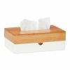 Relaxdays Weise Taschentuchbox Mit Bambusdeckel New