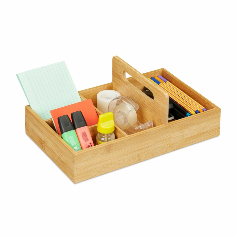 Relaxdays Schreibtisch-Organizer Aus Bambus Mit 5 Fachern Best