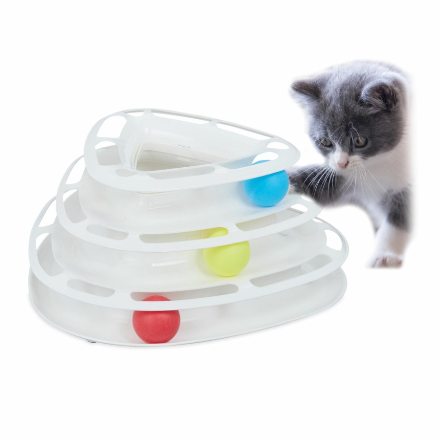 Relaxdays Katzenrollspielzeug Mit 3 Ebenen White Best